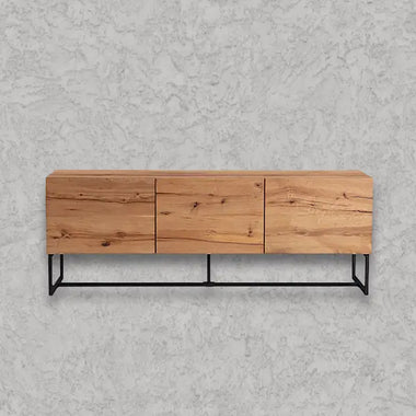 Baileys 3 Door Solid Oak Low Line Buffet TV Unit