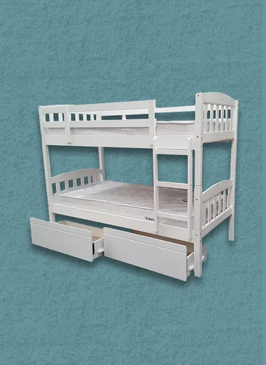 Maryl King Single Bunk Bed with Drawers White