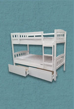 Maryl King Single Bunk Bed with Drawers White