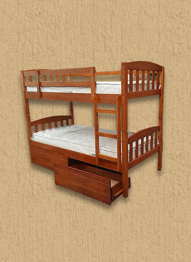Maryl Single Bunk Bed With Drawers Wood